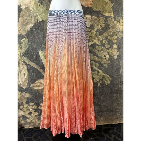 New ANTHROPOLOGIE Skirt Geisha Designs Ombre Sunset Dawn Maxi sz 4 - Picture 4 of 7
